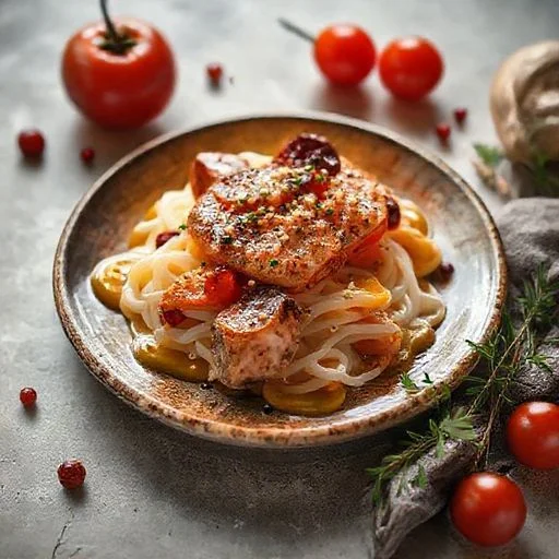 Layered futuristic cocktail with smoky effect